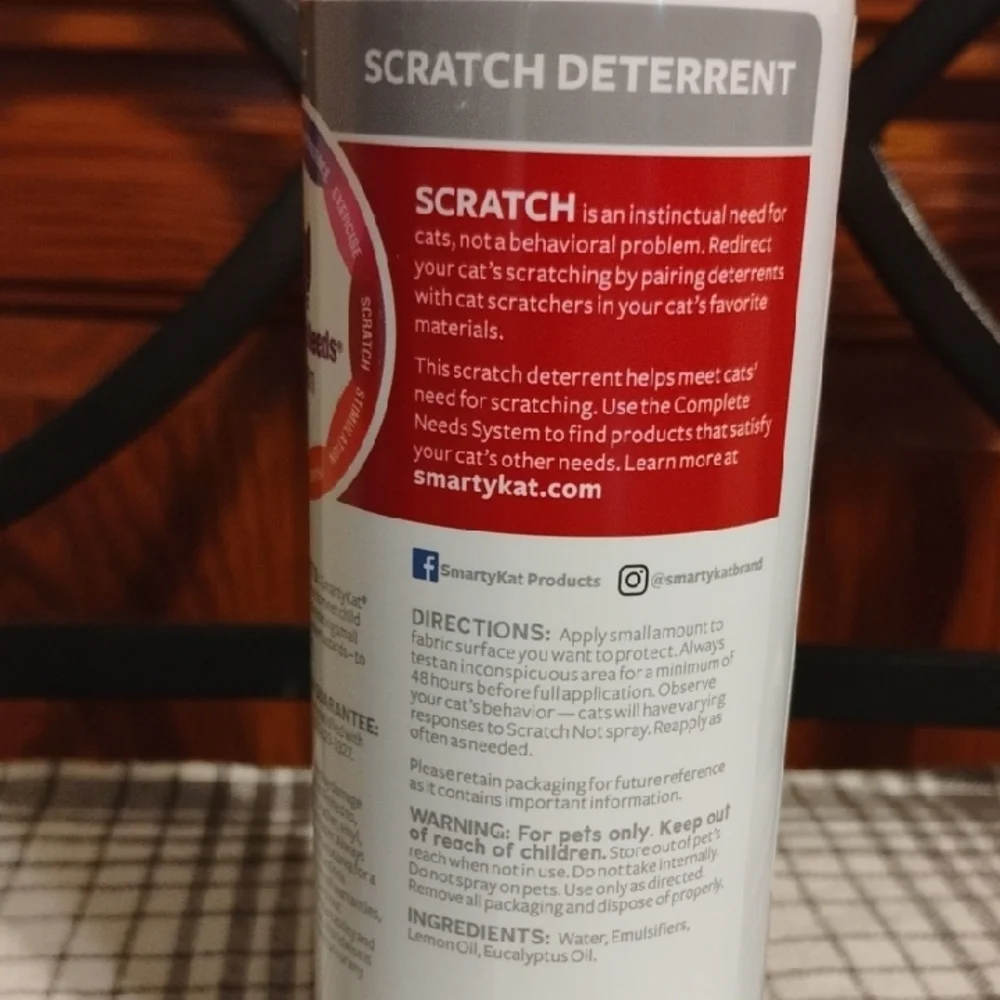🐾 SmartyKat Scratch Not Spray Cat Training Deterrent – Full, Unused 13.5 FL OZ